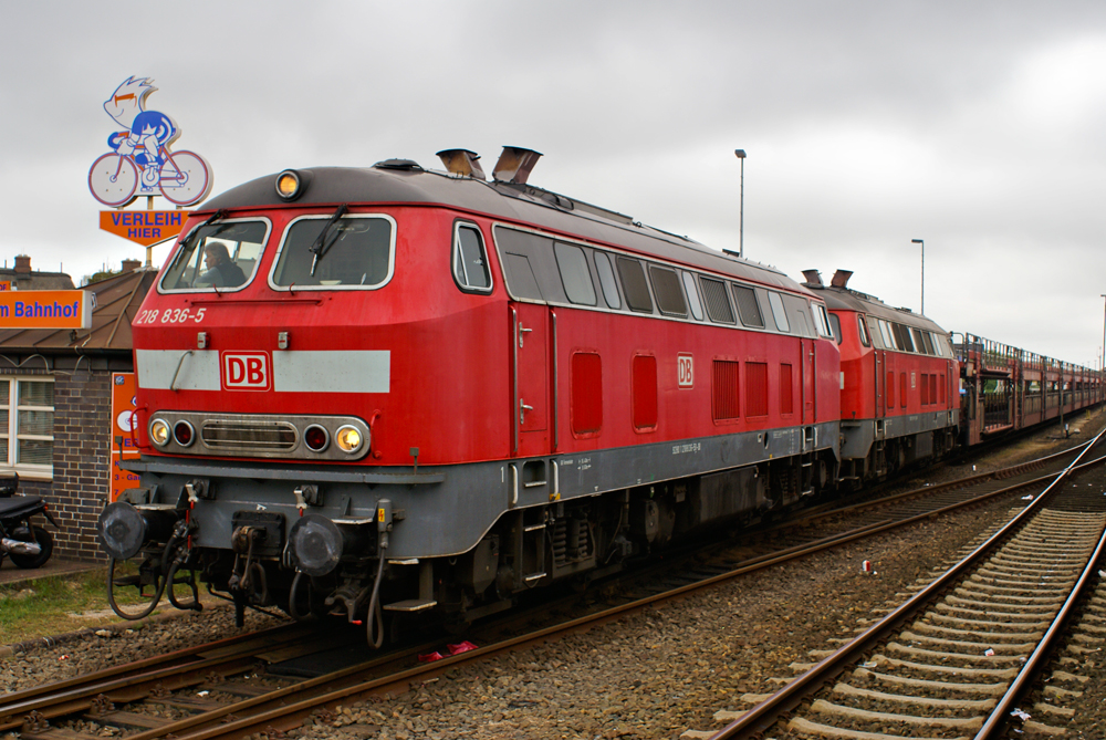 218 836-5 DB AutoZug SyltShuttle. Westerland 24.06.2013