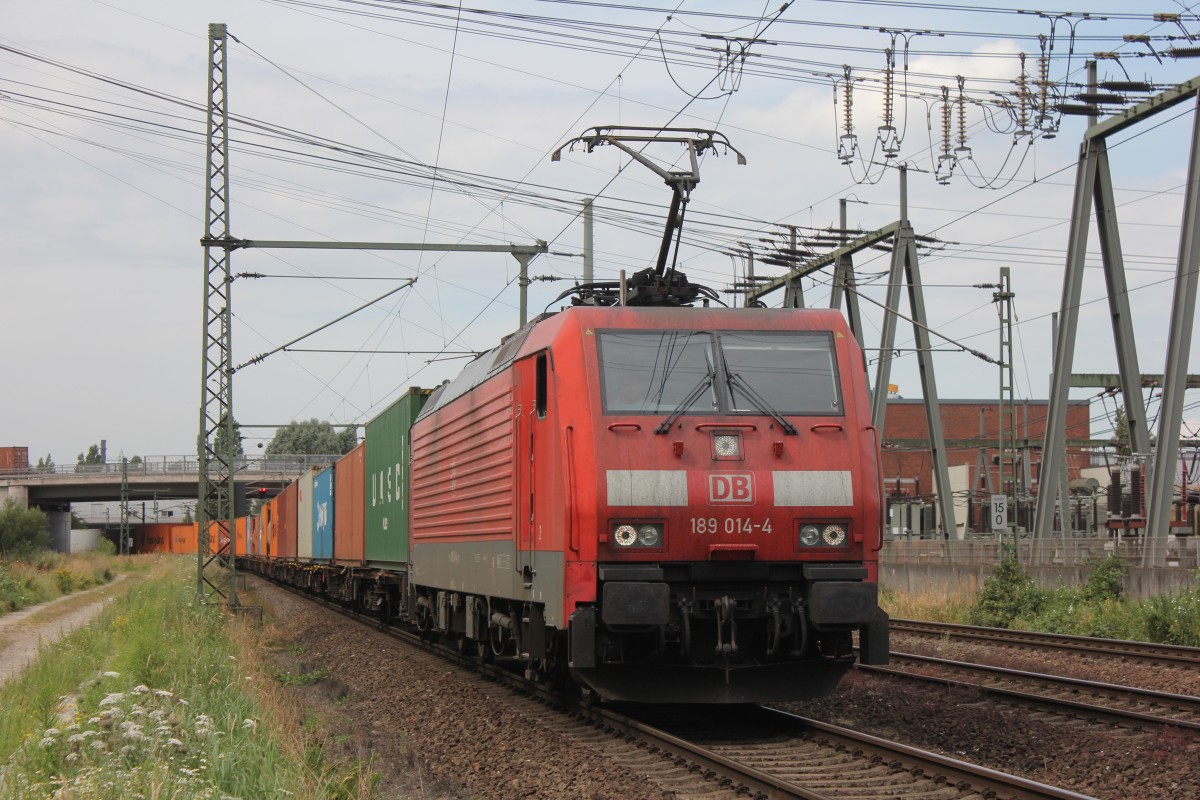 DB 189 0149-4 bei der Einfahrt in den Hamburger Hafen am 24.07.2014 in Hamburg Waltershof.