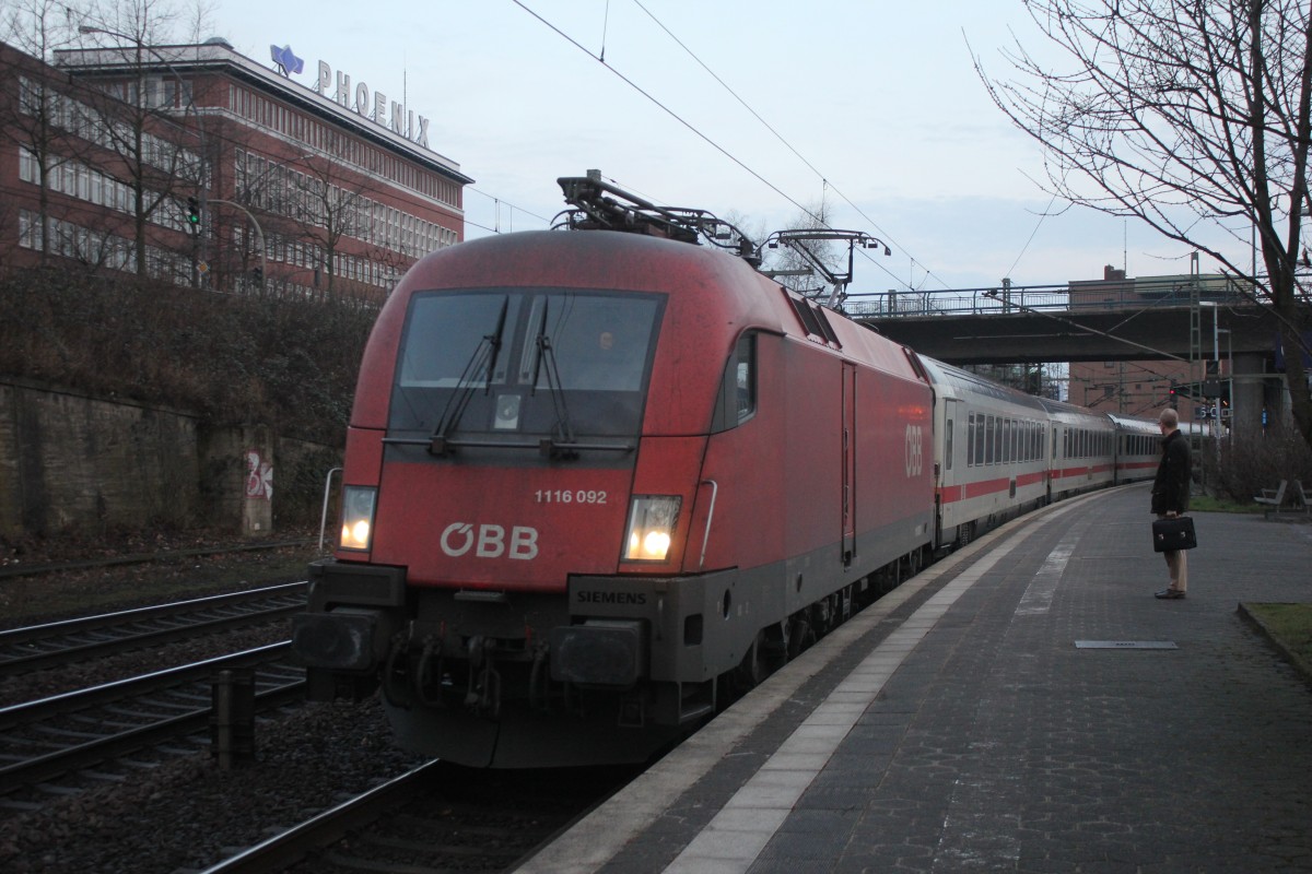 IC 2083 nach Berchtesgaden Hbf am 20.02.2014 bei der Einfahrt in Hamburg Harburg auf Gleis 6 mit BB 1016 092