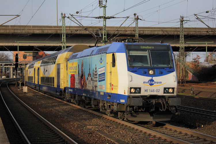 ME 146-02 bei der Ausfahrt in Hamburg Harburg am 18.01.2014