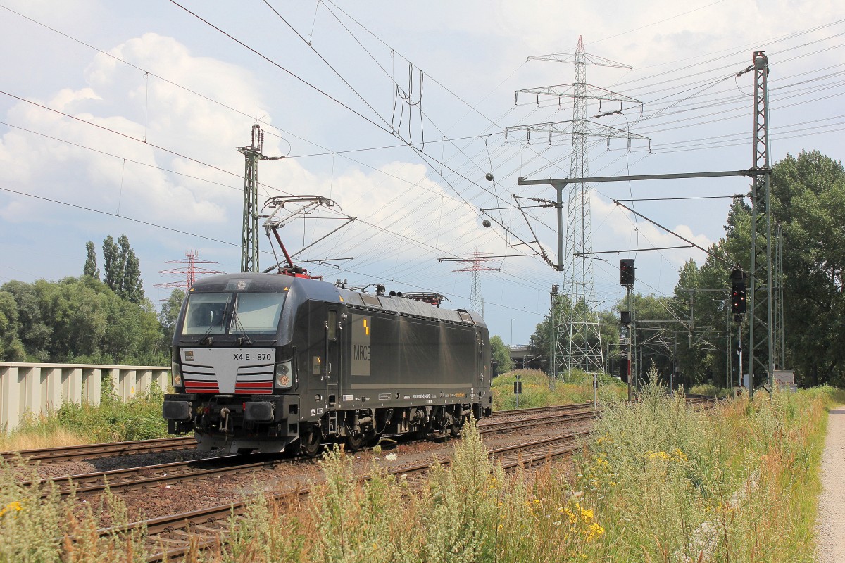 MRCE X4 E- 07 beim Umsetzten in Hamburg Waltershof am 24.07.2014