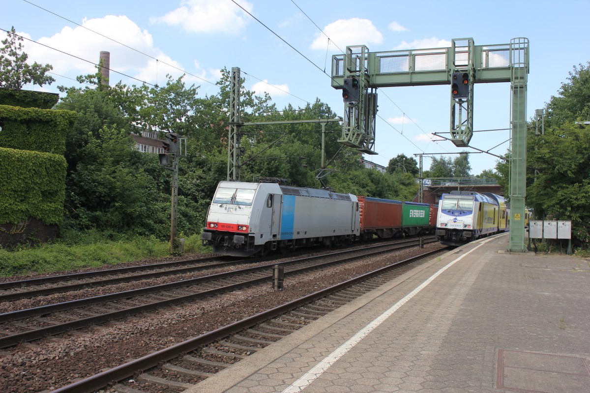 Railpool 185 638-4 bei der Durchfahrt in Hamburg Harburg am 23.07.2014