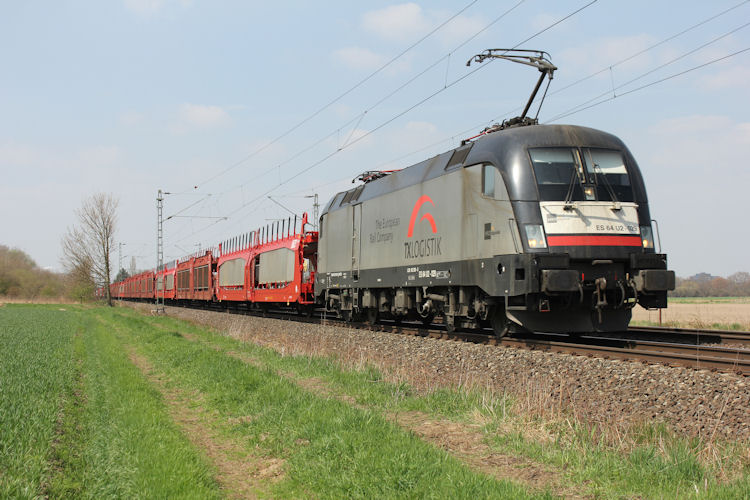 TX Logistik ES 64 U2-029 bei der Durchfahrt in Bremen Mahndorf am 23.04.2013