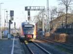 642 694 als RB 41 nach Aschersleben bei der Ausfahrt aus Gleis 4  im Bahnhof Schönebeck(Elbe) am 24.02.14