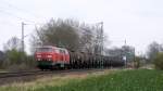 225 027-2 diesmal mit Schwefelzug aus Nieburg (Weser) unterwegs richtung Westen    28.03.2014 - Bremen Mahndorf