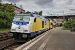 ME 246 002-0 kommt aus Cuxhaven, und ist gerade in Hamburg Harburg eingefahren, wartet jetzt auf Gleis 6 und fährt nach Kurzen Aufenthalt und Fahrtrichtungswechsel nach Hamburg Hbf am 13.05.2014.