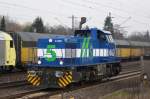 Überführungsfahrt der neuen NIAG Lok BR 275 017-2 kommt am 18.01.2012 durch Rotenburg Wümme gefahren.