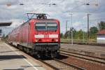 BR 143/335088/db-regio-143-310-1-bei-der DB Regio 143 310-1 bei der Einfahrt in Grokorbetha mit dem RB nach Weienfels am 14.08.2013