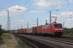 BR 152/355123/db-schenker-rail-152-009-7-mit DB Schenker Rail 152 009-7 mit Container durch Buchholz am 23.07.2014 in Richtung Hamburg.