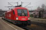 BB 1016 013 bei der Einfahrt am 29.03.2014 auf Gleis 5 in Hamburg Harburg mit dem IC 2083 nach Berchtesgaden Hbf.