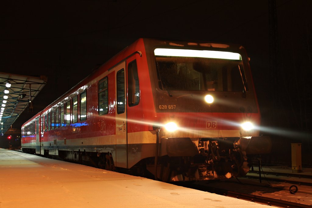 Der 628 657 in Neubrandenburg am 12.12.2012