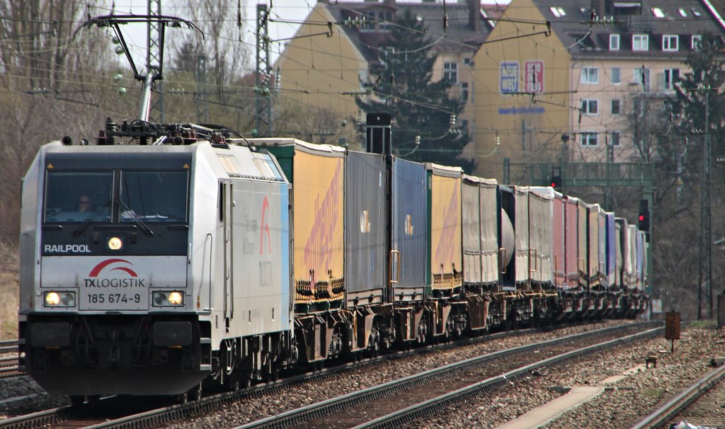 Die 185 674 in M�nchen am 3.4.2012!