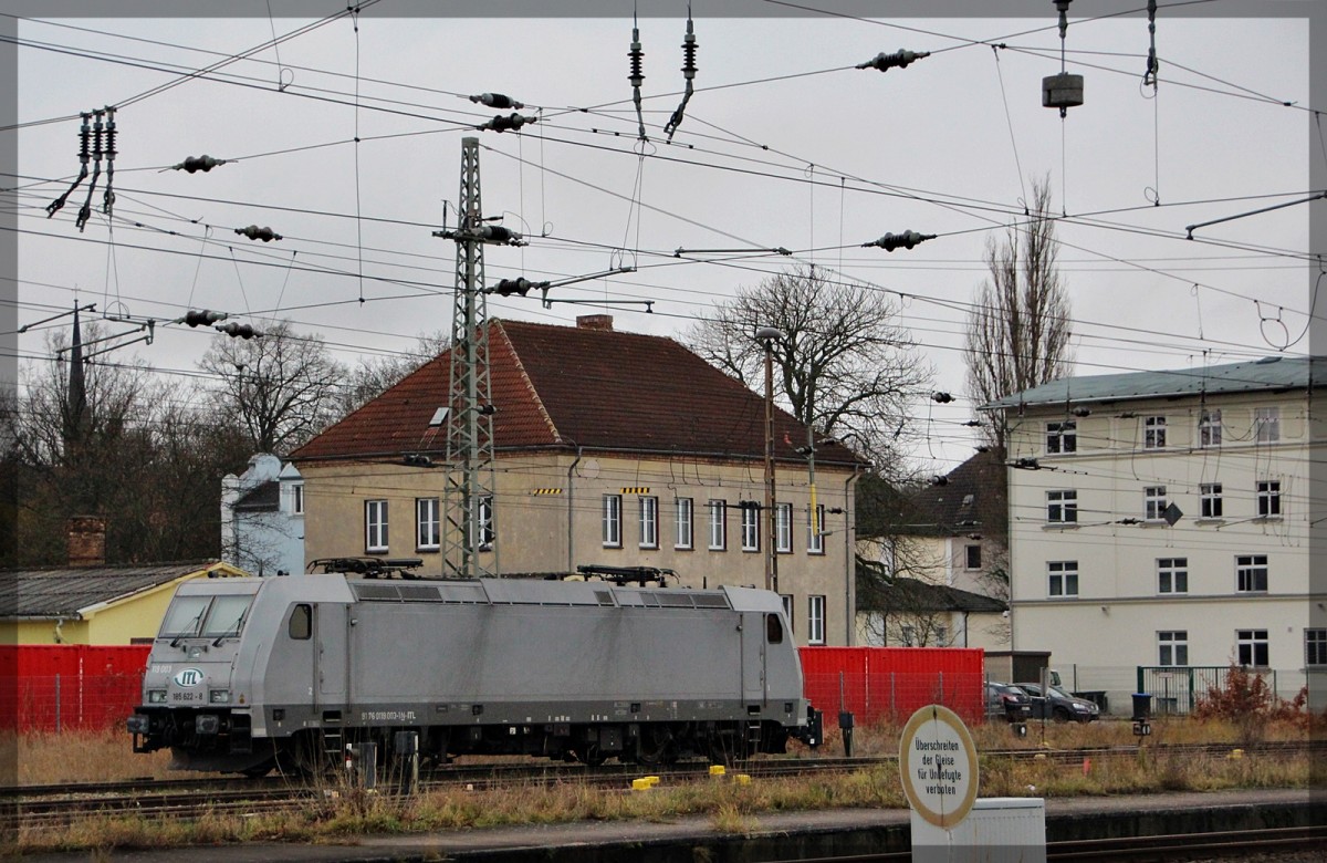 119 003 ( 185 622 ) der Captrain / ITL abgestellt in Neubrandenburg am 14.12.2015