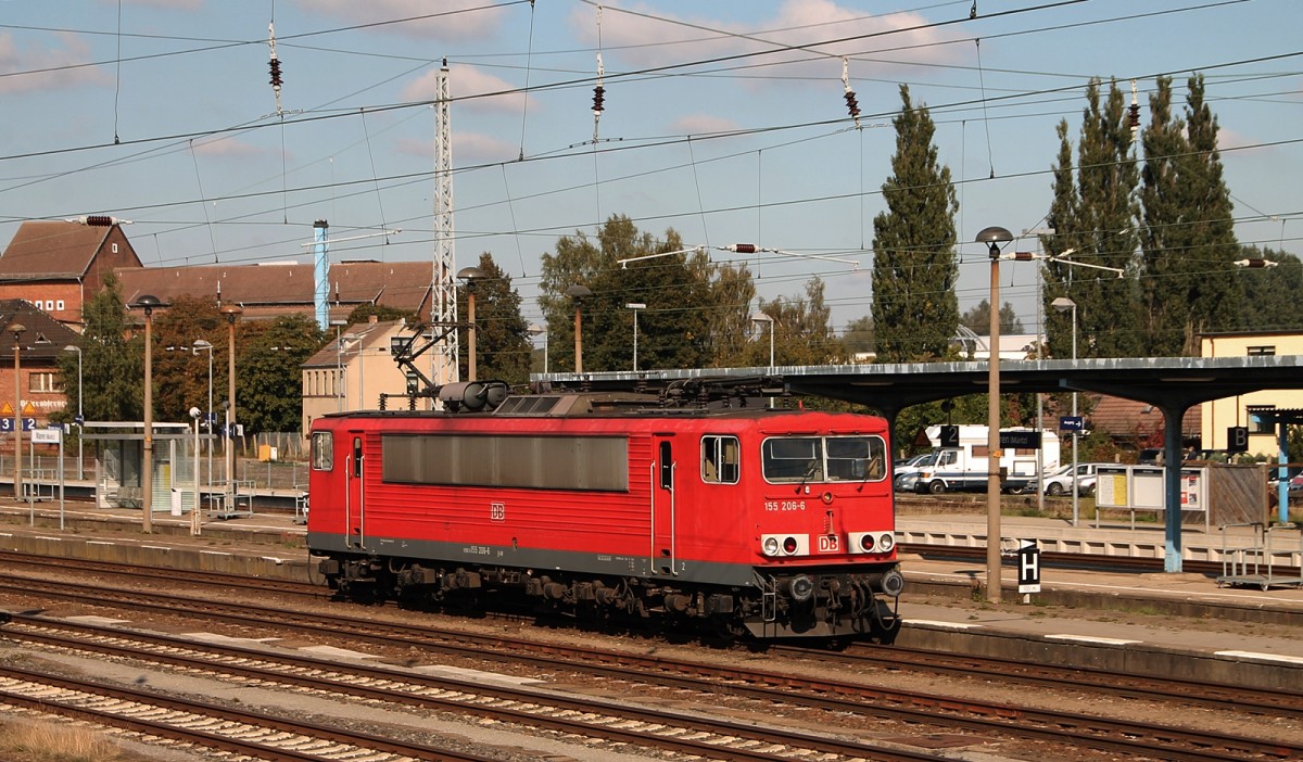 155 206-6 in Waren(Müritz) am 1.10.2013.