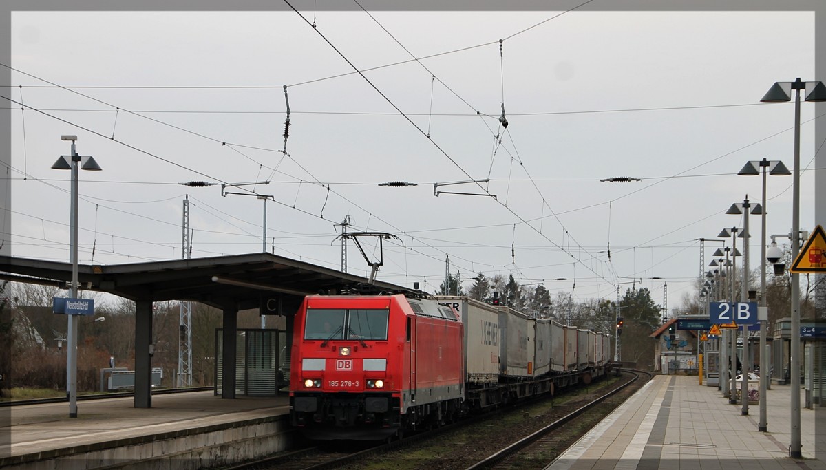 185 276 in Neustrelitz Hbf in Richtung Rostock am 13.12.2014