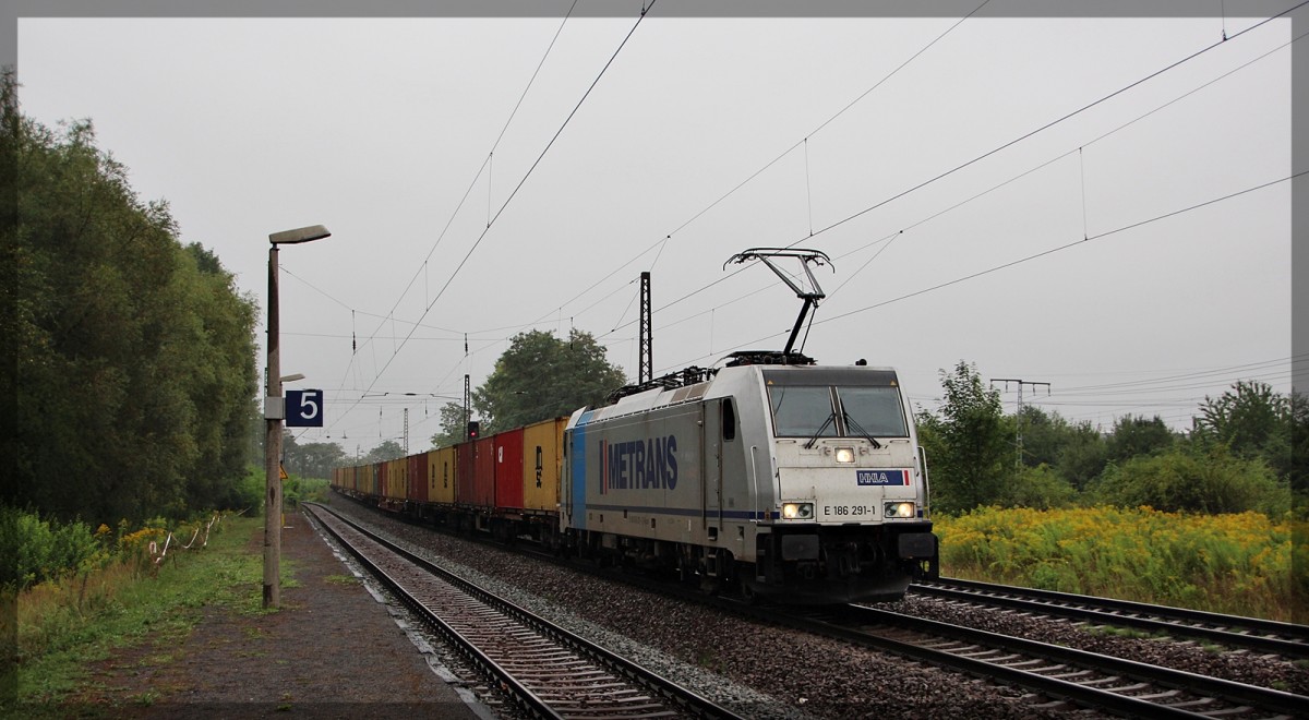 186 291 bei der Durchfahrt von Leipzig - Thekla am 19.08.2015