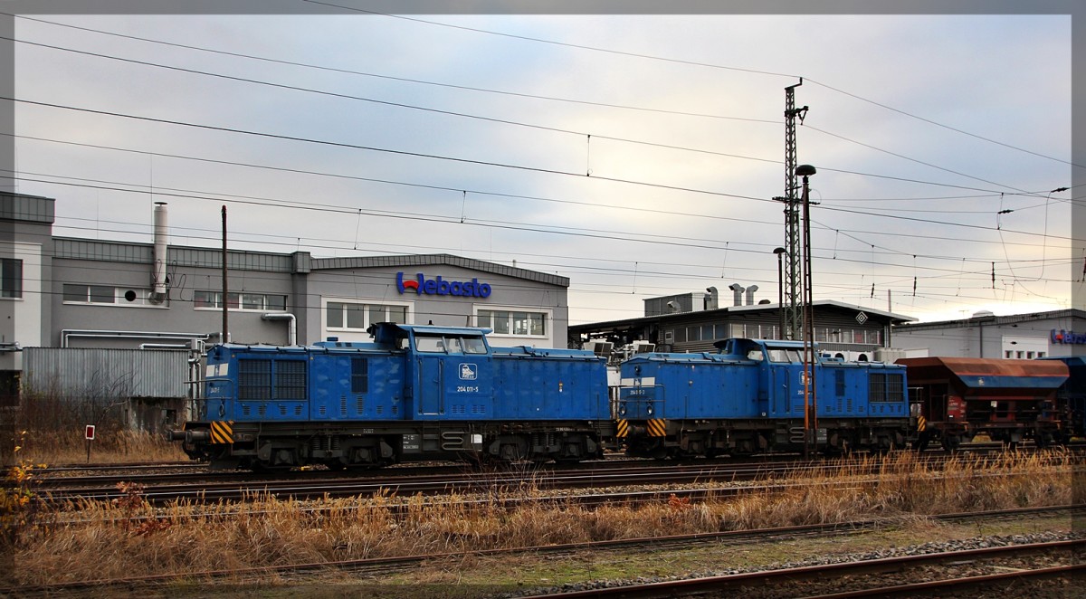204 011 ( 203 212 ) + 204 005 ( 203 350 ) in Neubandenburg abgestellt mit ihrem Zug am 06.12.2015