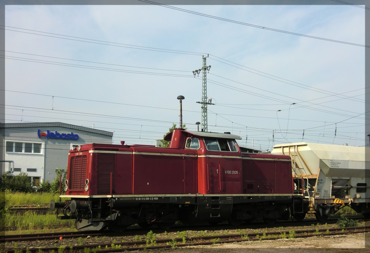 212 009 (V100 2009) der Hafenbahn Neustrelitz in Neubrandenburg am 08.06.2011