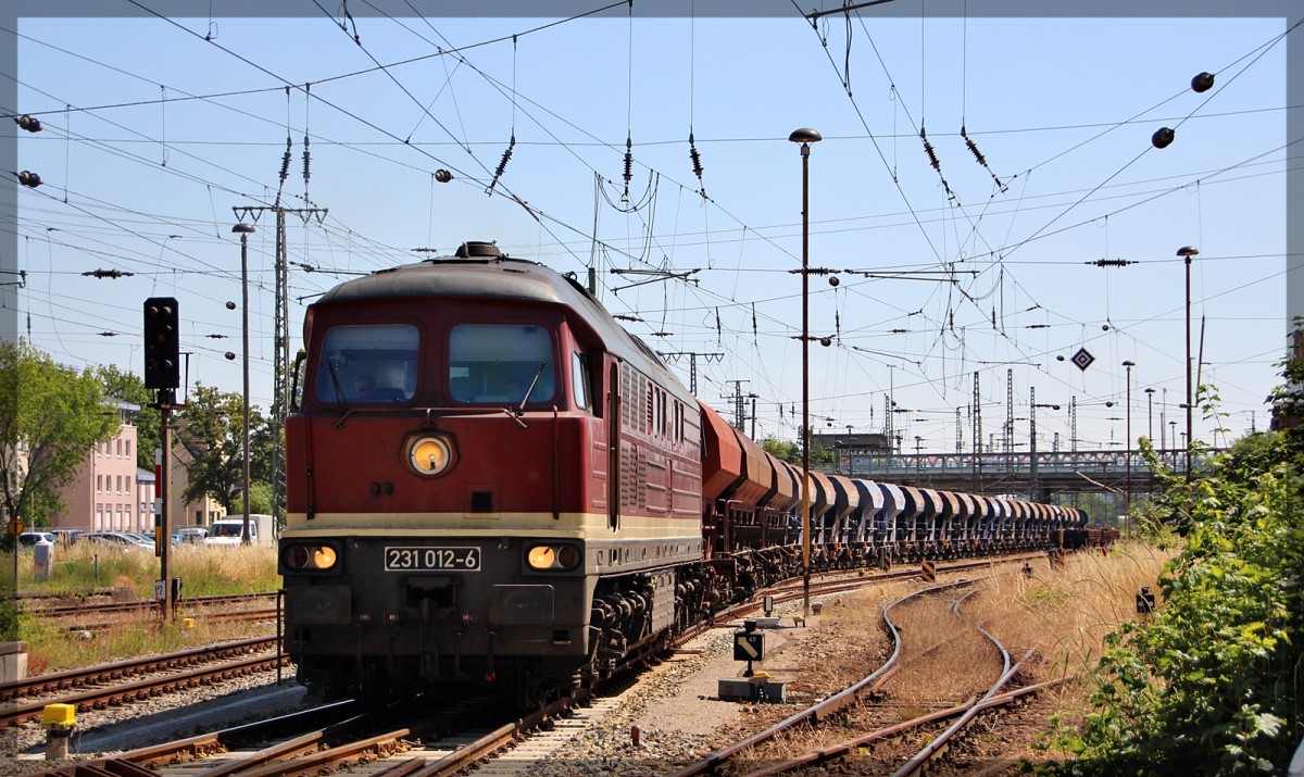 231 012 der WFL bei Rangierarbeiten in Neubrandenburg am 07.07.2015
