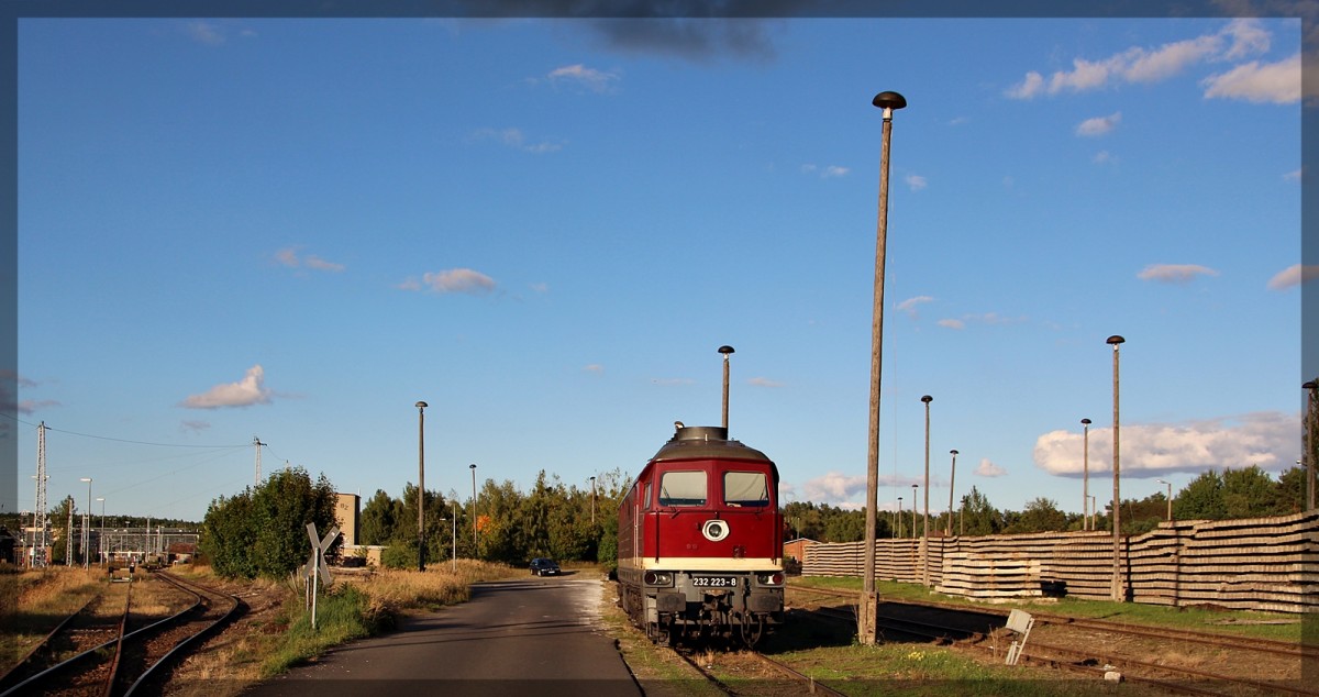 232 223 der DGT abgestellt in Neustrelitz Süd am 27.09.2015
