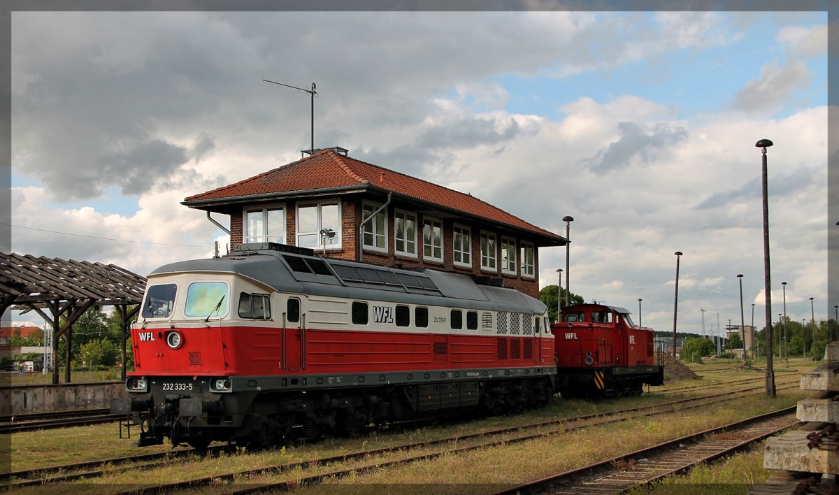 232 333 der WFL abgestellt in Neustrelitz-Süd am 26.05.2015