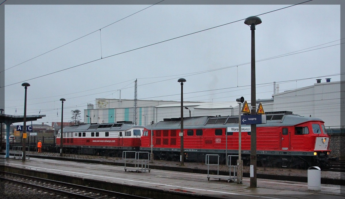 232 401 und 232 201 in Waren an der Müritz am 10.11.2015
