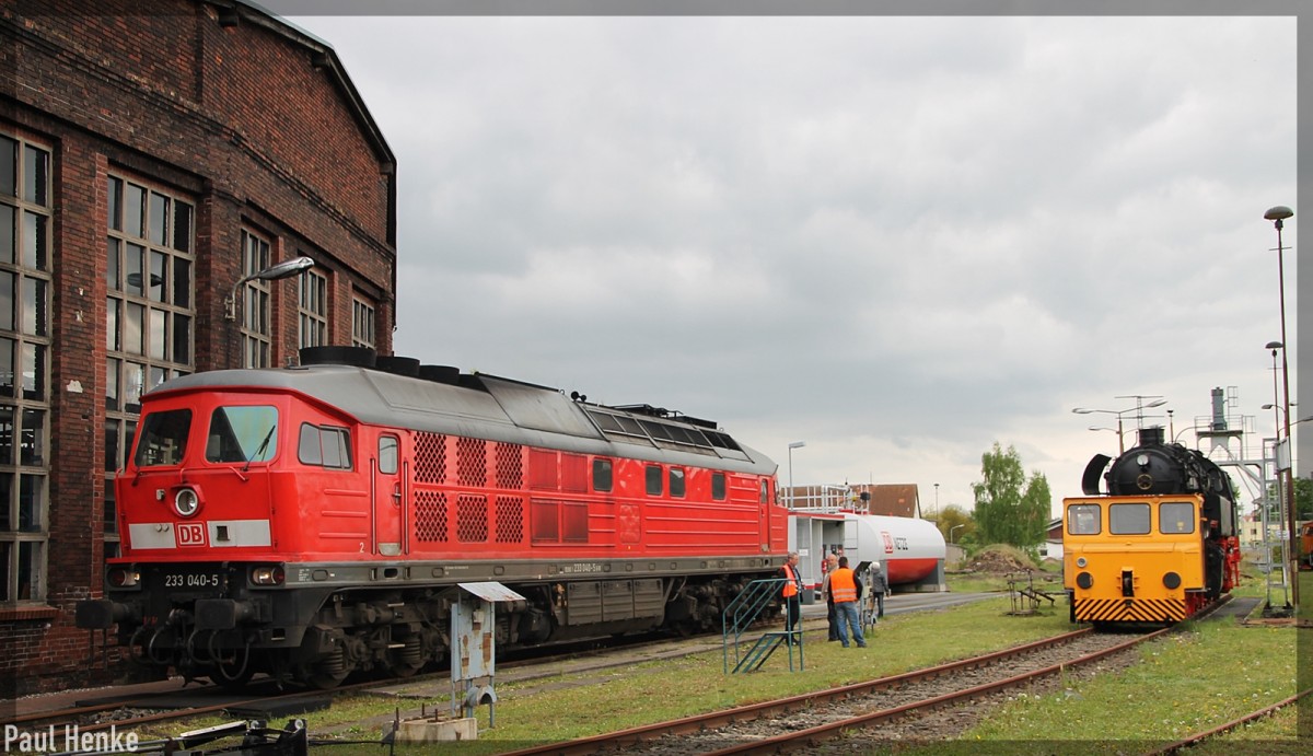 233 040 bei Tag der offenen Tür in Pasewalk am Lokschuppen Pomenaria am 6.5.2012.
