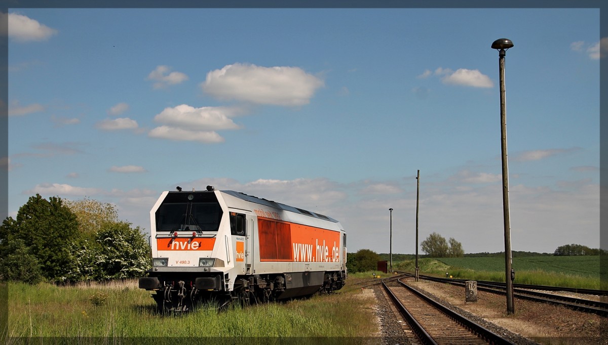 264 008 (V490.3) der HVLE abgestellt in Möllenhagen am 22.05.2015