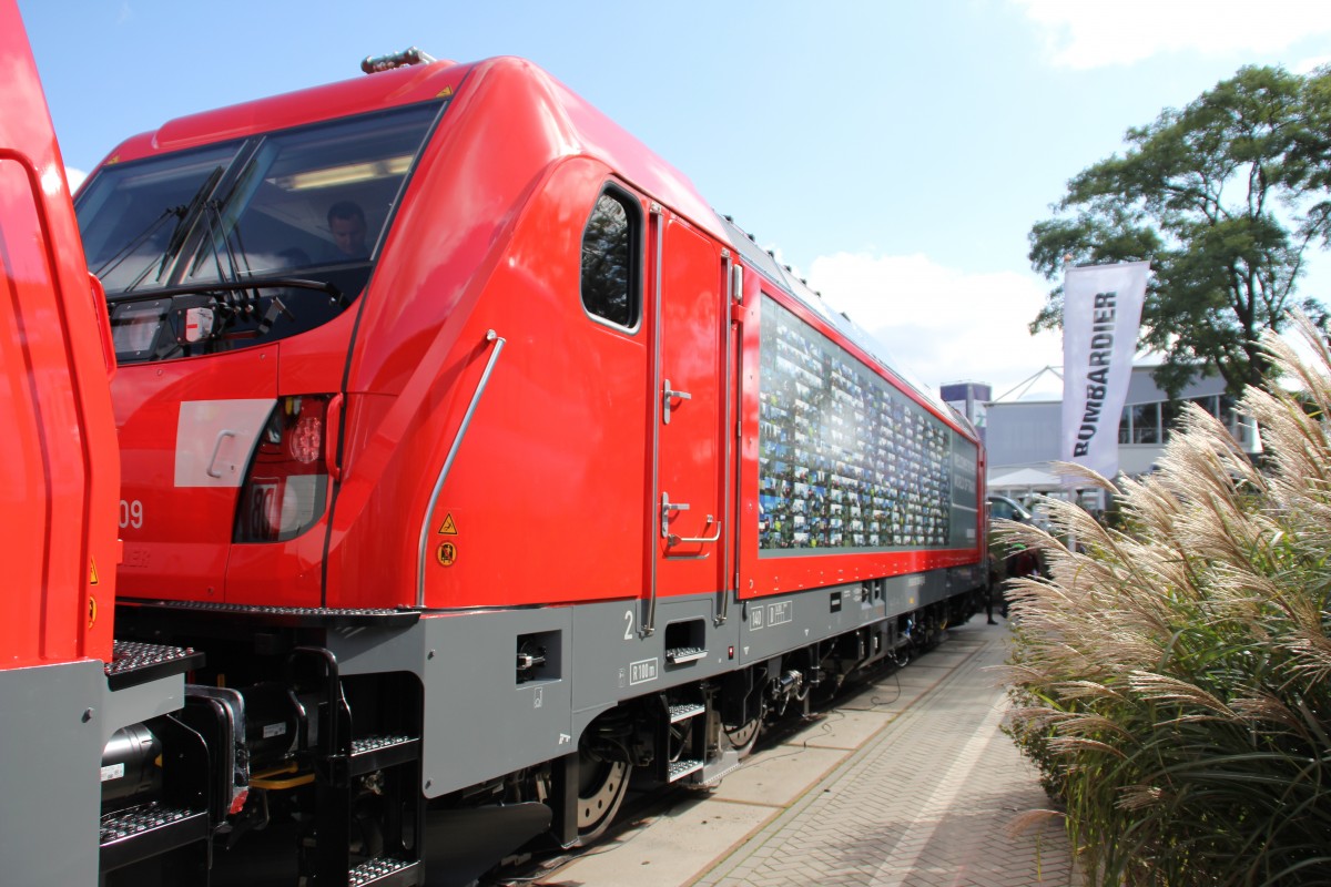 Die DB 187 009 am 23.09.2014 auf der InnoTrans 2014 in Berlin.