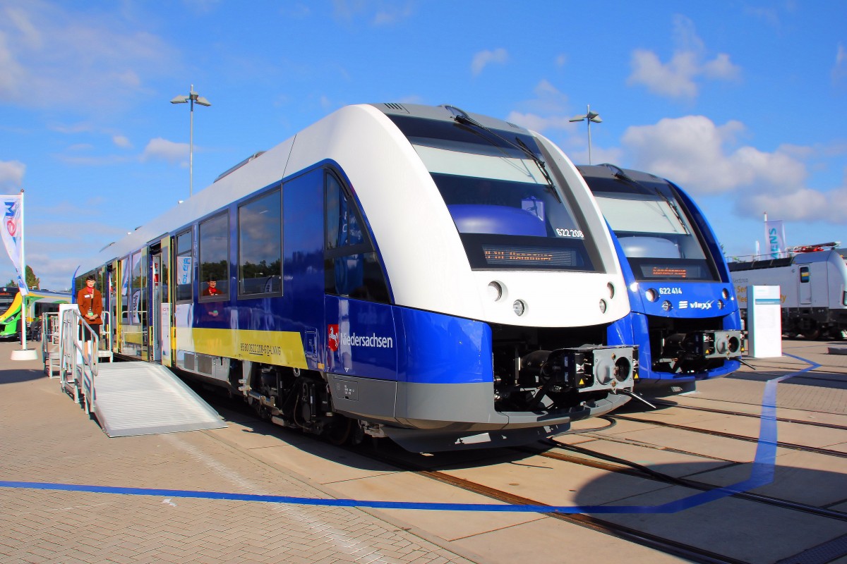 erixx 622 208 / 708 steht auf der InnoTrans 2014 in Berlin am 23.09.2014.