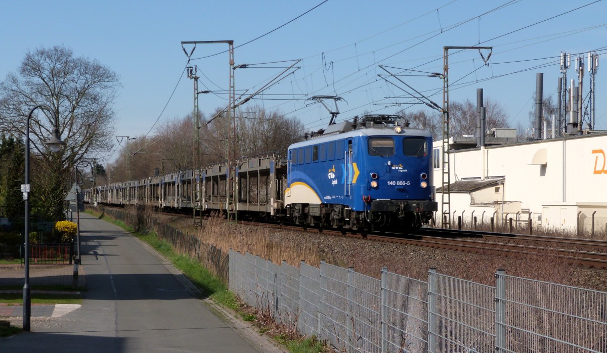 EVB 140 866-5 mit BLG Leerzug wie immer aus Bremerhaven weiter nach Falkenberg

20 März 2014 durch Bremen Grambke am Bahnübergang