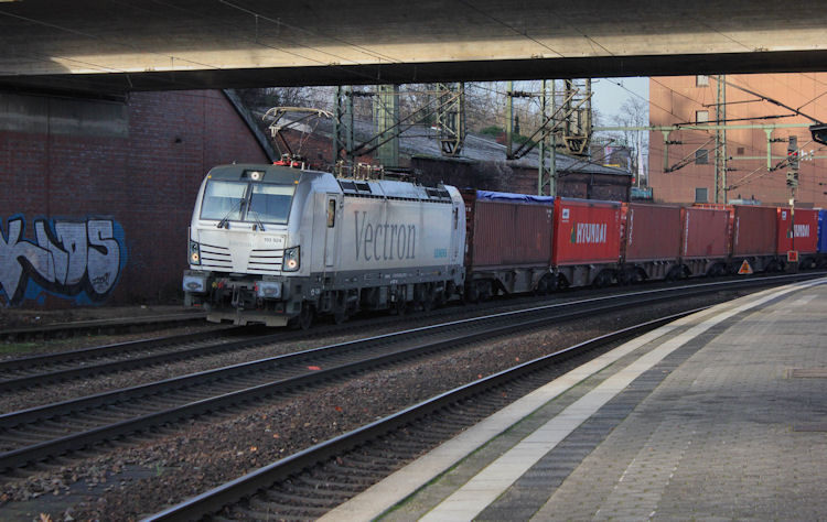  Siemens Vectron 193 924-8 bei der Durchfahrt am 18.01.2014 in Hamburg Harburg