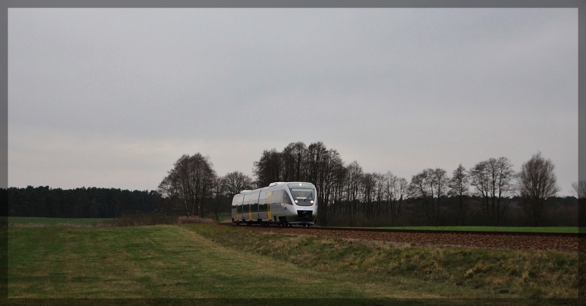 VT 0014 der NEB kurz vor dem Hp Hammelspring am 27.12.2015