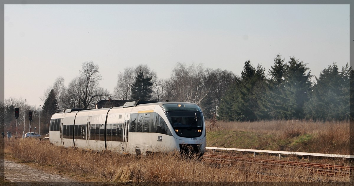 VT 0014 der NEB in Werneuchen am 19.3.2015.