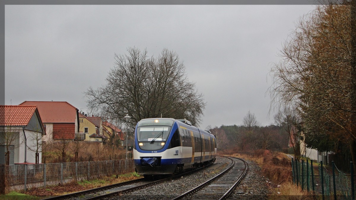 VT 729 der NEB bei seiner Pause in Templin Stadt am 06.03.2016