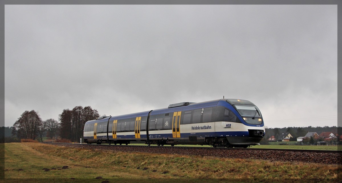 VT 731 der NEB bei Hammelspring in Richtung Templin am 06.03.2016