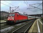 Am 22.12.13 in Hamburg Harburg ein IC mit 101 018-0 als Zuglok nach Stuttgart Hbf. Der InterCity kam aus Westerland Sylt.