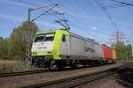 Captrain / ITL 145 095-6 bei der Ausfahrt in Waltershof am 16.04.2014