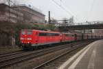 DB 151 098-1 + DB 151 mit Erzzug bei der Durchfahrt in Hamburg Harburg am 29.03.2014.