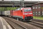 DB 152 030-3 mit Containerzug am 13.05.2014 durch Hamburg Harburg gefahren.