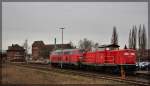 212 094 und 218 139 abgestellt in Waren ( Müritz ) am 22.02.2016