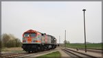 250 009 (V330.8) der HVLE abgestellt in Möllenhagen am 15.04.2016