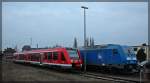 623 016 und 285 104 der Press abgestellt in Waren an der Müritz am 10.03.2016