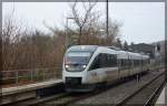 VT 643.21 der Ostseelandverkehr GmbH im Dienste der Märkischen Regiobahn am 19.11.2011 in Pritzerbe.