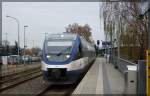 VT 0010 der Ostseelandverkehr GmbH im Dienste der Märkischen Regiobahn am 19.11.2011 in Brandenburg Hbf.
