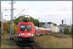 182 004 bei der Einfahrt in Wismar am 13.10.2012