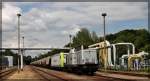 111 001 und 185 543 der ITL/Captrain abgestellt im IAB Neubrandenburg am 09.06.2015