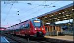 Der 442 345 bei seiner Pause im Neubrandenburger Bahnhof am 27.04.2015